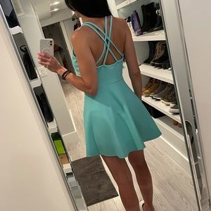 Teal Cross-Back Dress